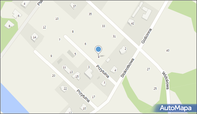 Radonie, Przytulna, 4, mapa Radonie