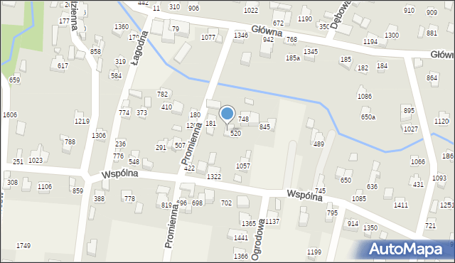 Radziechowy, Promienna, 520a, mapa Radziechowy