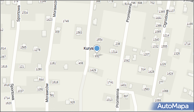 Radziechowy, Promienna, 932, mapa Radziechowy