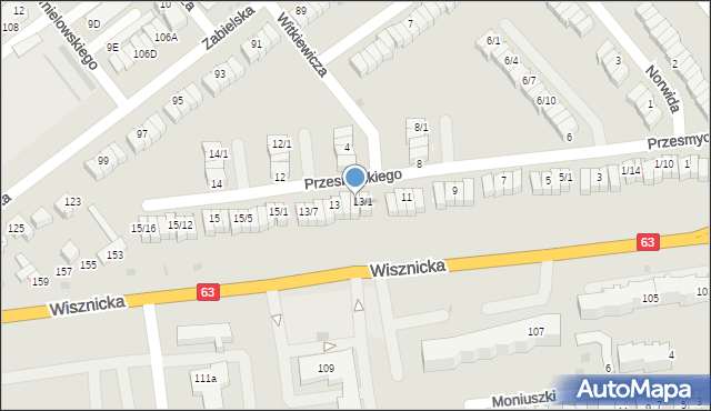 Radzyń Podlaski, Przesmyckiego Zenona, 13/2, mapa Radzyń Podlaski