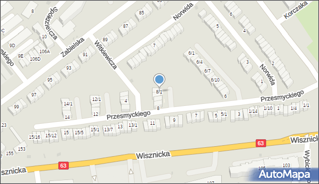 Radzyń Podlaski, Przesmyckiego Zenona, 8/1, mapa Radzyń Podlaski