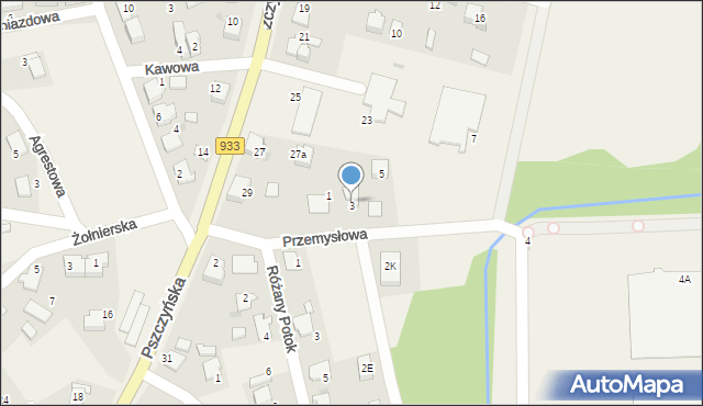 Rajsko, Przemysłowa, 3, mapa Rajsko