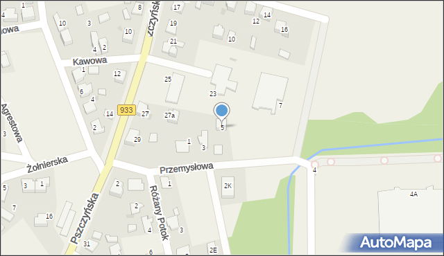 Rajsko, Przemysłowa, 5, mapa Rajsko