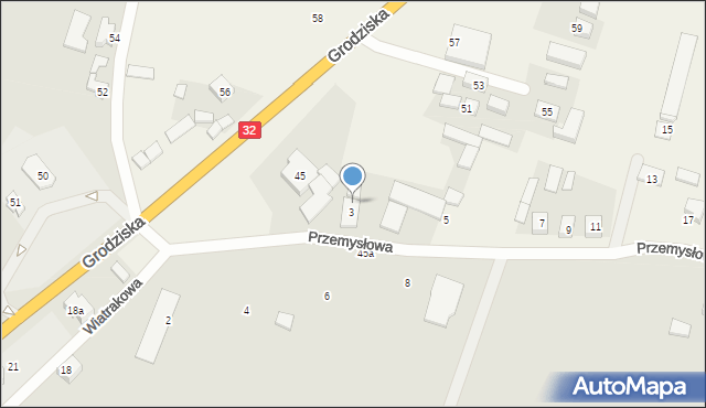 Rakoniewice Wieś, Przemysłowa, 3a, mapa Rakoniewice Wieś