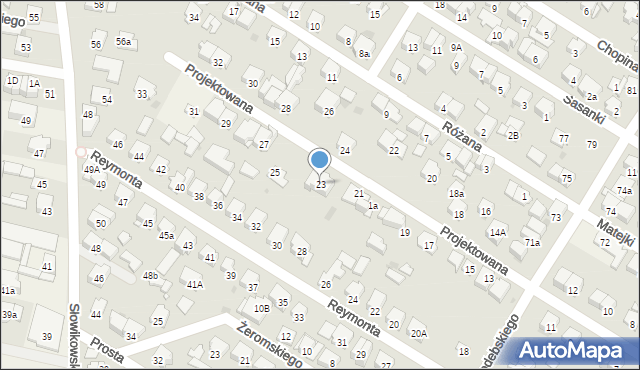 Raszyn, Projektowana, 23, mapa Raszyn