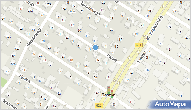 Raszyn, Prosta, 3, mapa Raszyn