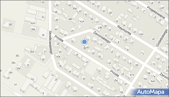 Raszyn, Prosta, 30, mapa Raszyn