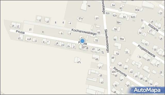 Raszyn, Prusa Bolesława, 1G, mapa Raszyn