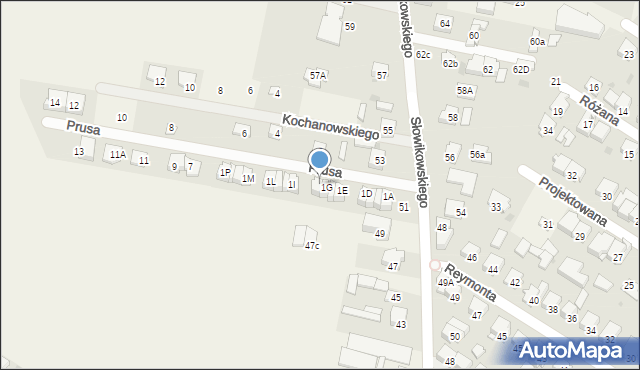 Raszyn, Prusa Bolesława, 1H, mapa Raszyn