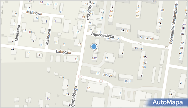 Rawicz, Przyjmy Przyjemskiego, 24B, mapa Rawicz