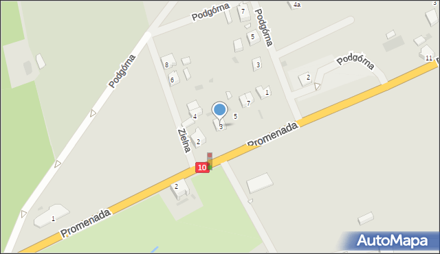 Recz, Promenada, 3, mapa Recz