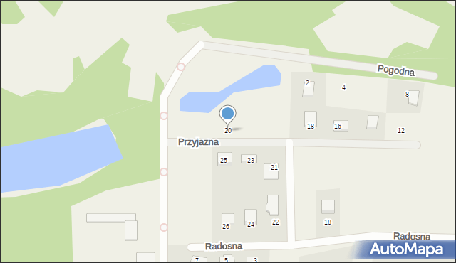 Redzikowo, Przyjazna, 20, mapa Redzikowo