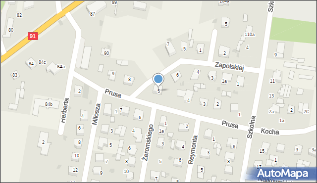 Rędziny, Prusa, 5, mapa Rędziny