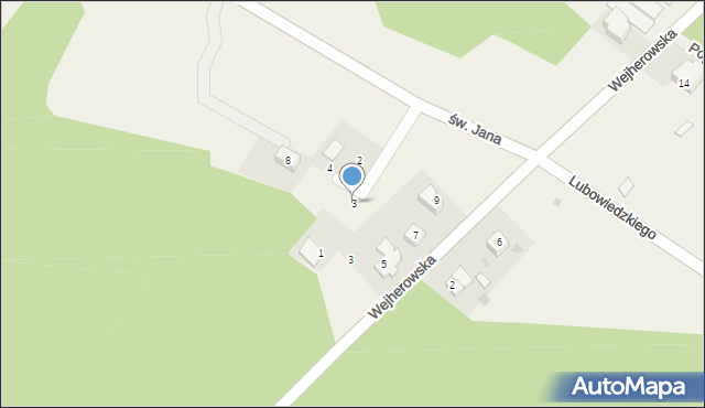 Robakowo, Przyleśna, 3, mapa Robakowo