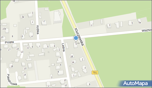 Rodaki, Prosta, 1, mapa Rodaki