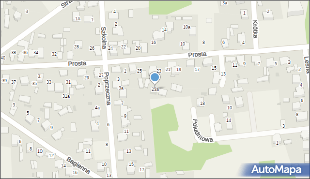 Rodaki, Prosta, 23a, mapa Rodaki