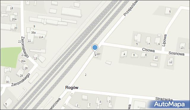 Rogów, Przejazdowa, 4, mapa Rogów