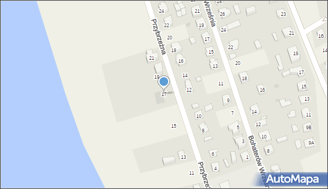 Rogowo, Przybrzeżna, 17, mapa Rogowo