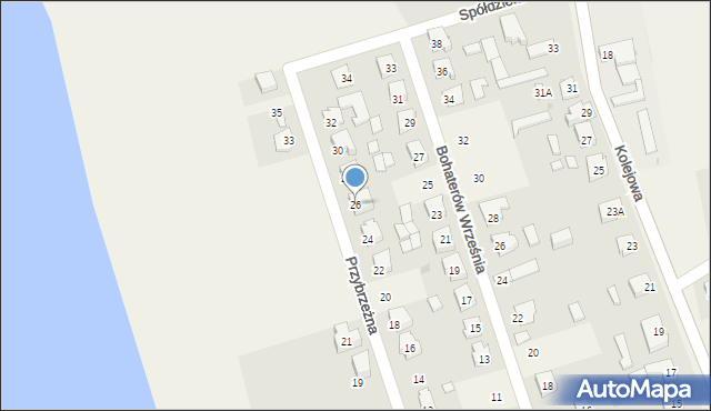 Rogowo, Przybrzeżna, 26, mapa Rogowo