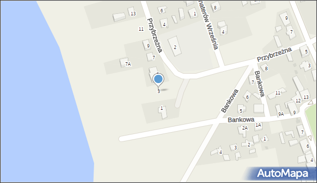 Rogowo, Przybrzeżna, 3, mapa Rogowo