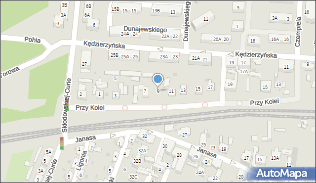 Ruda Śląska, Przy Kolei, 9, mapa Rudy Śląskiej