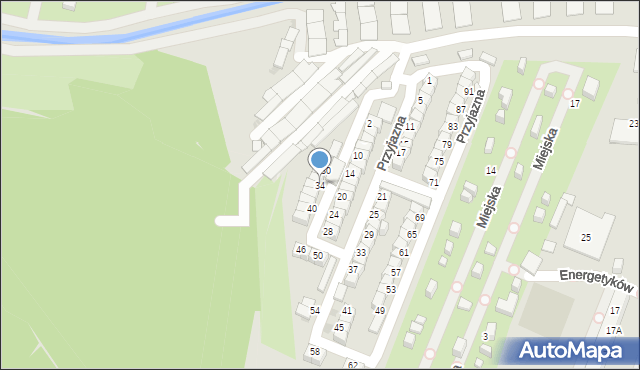 Ruda Śląska, Przyjazna, 34, mapa Rudy Śląskiej