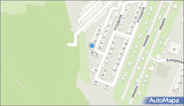 Ruda Śląska, Przyjazna, 46, mapa Rudy Śląskiej