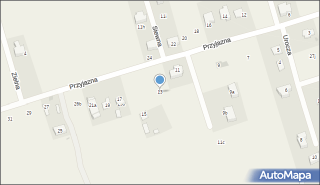 Rudka, Przyjazna, 13, mapa Rudka