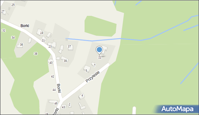 Rudno, Przylesie, 11, mapa Rudno