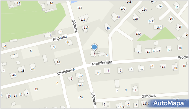 Rusiec, Promienista, 1, mapa Rusiec