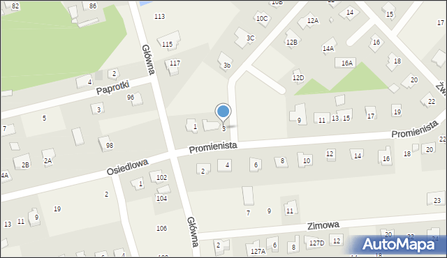 Rusiec, Promienista, 3, mapa Rusiec