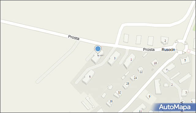 Rusocin, Prosta, 7, mapa Rusocin