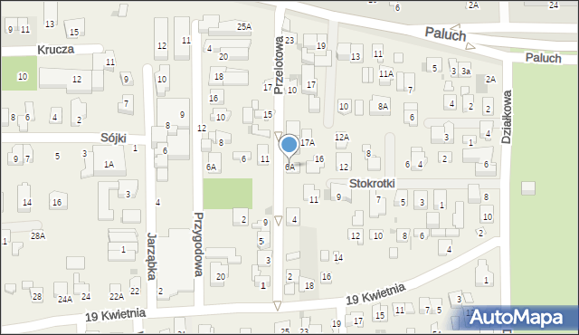 Rybie, Przelotowa, 6A, mapa Rybie