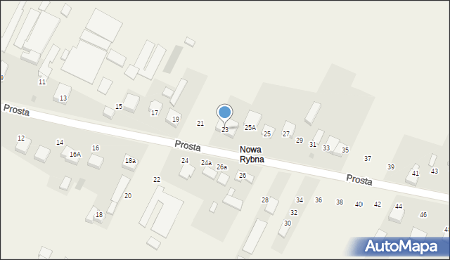 Rybna, Prosta, 23, mapa Rybna