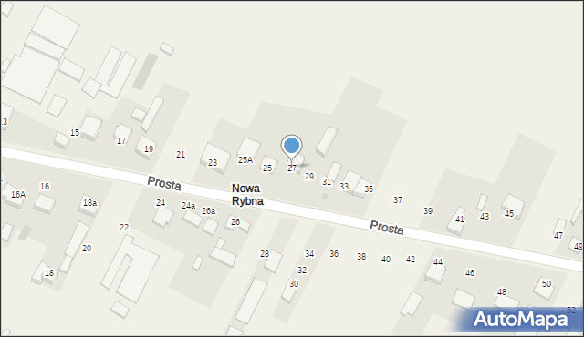 Rybna, Prosta, 27, mapa Rybna