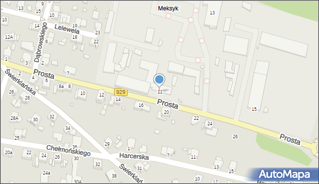 Rybnik, Prosta, 11, mapa Rybnika