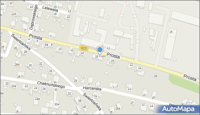 Rybnik, Prosta, 18, mapa Rybnika