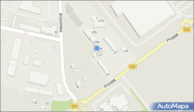 Rybnik, Prosta, 133d, mapa Rybnika