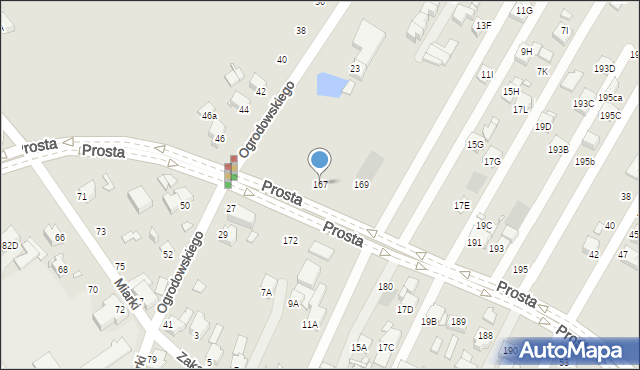 Rybnik, Prosta, 167, mapa Rybnika