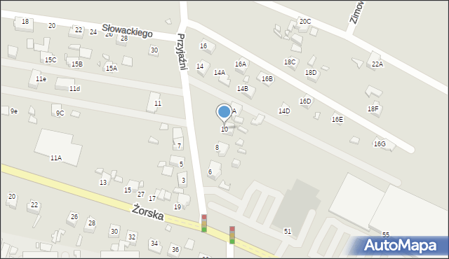 Rybnik, Przyjaźni, 10, mapa Rybnika