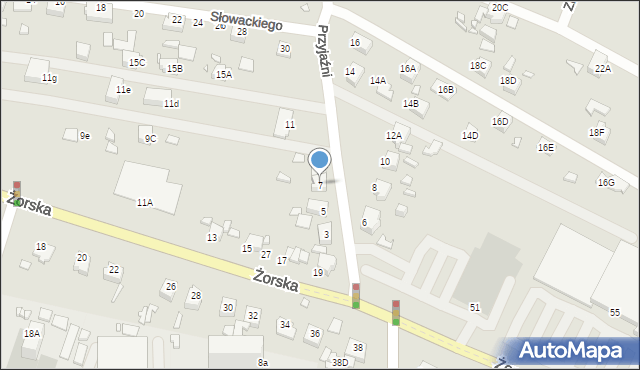 Rybnik, Przyjaźni, 7, mapa Rybnika