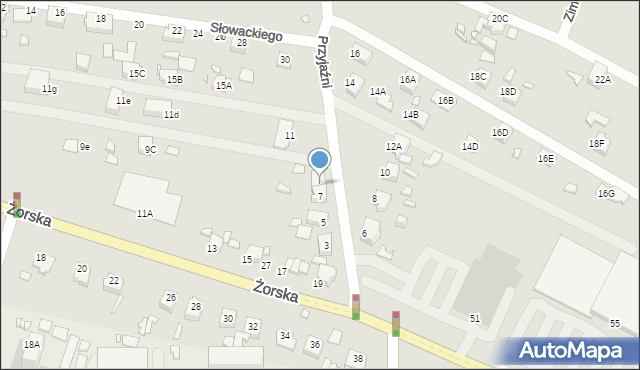 Rybnik, Przyjaźni, 9, mapa Rybnika