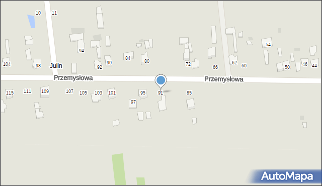 Ryki, Przemysłowa, 91, mapa Ryki