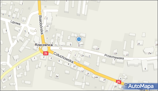 Rzeczenica, Przechlewska, 11, mapa Rzeczenica