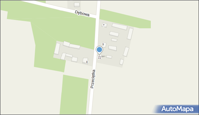 Rzeczyca, Przeciętka, 11, mapa Rzeczyca