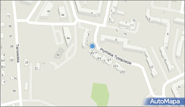 Rzeszów, Prymasa Tysiąclecia, 8/1, mapa Rzeszów