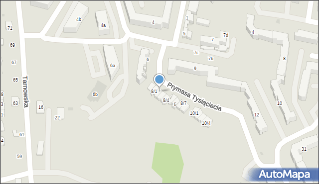 Rzeszów, Prymasa Tysiąclecia, 8/2, mapa Rzeszów