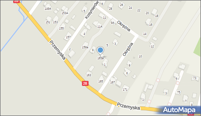 Sanok, Przemyska, 163a, mapa Sanok