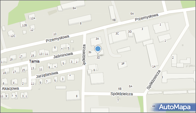 Sędziszów, Przemysłowa, 3D, mapa Sędziszów