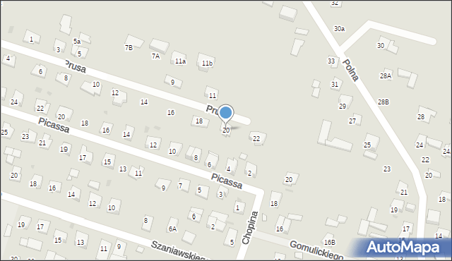 Serock, Prusa Bolesława, 20, mapa Serock